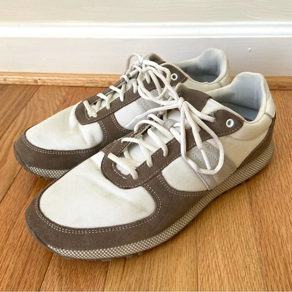 Johnnie-O Range Runner 2.0 Hybrid Golf Shoes Mens 9.5 Brown Beige Suede Athletic